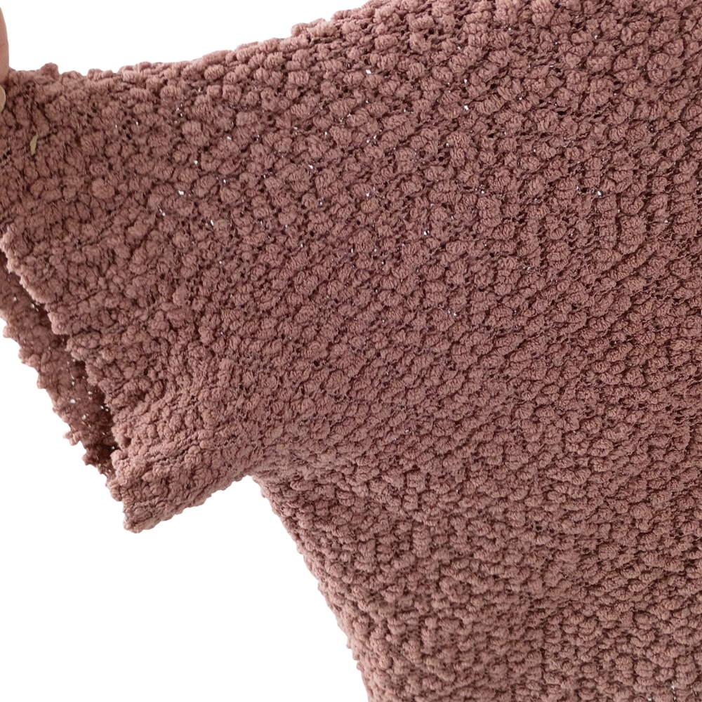 Hippie Rose Plush Cowl Poncho Sweater - Dusty Rose - Picture 5 of 9